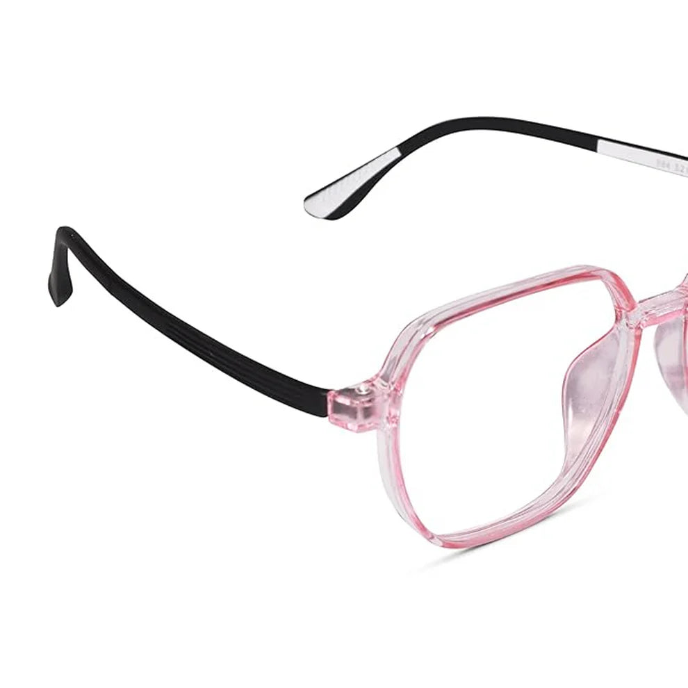 Crystal Pink Hexagonal Power Eyeglasses & Computer Glasses