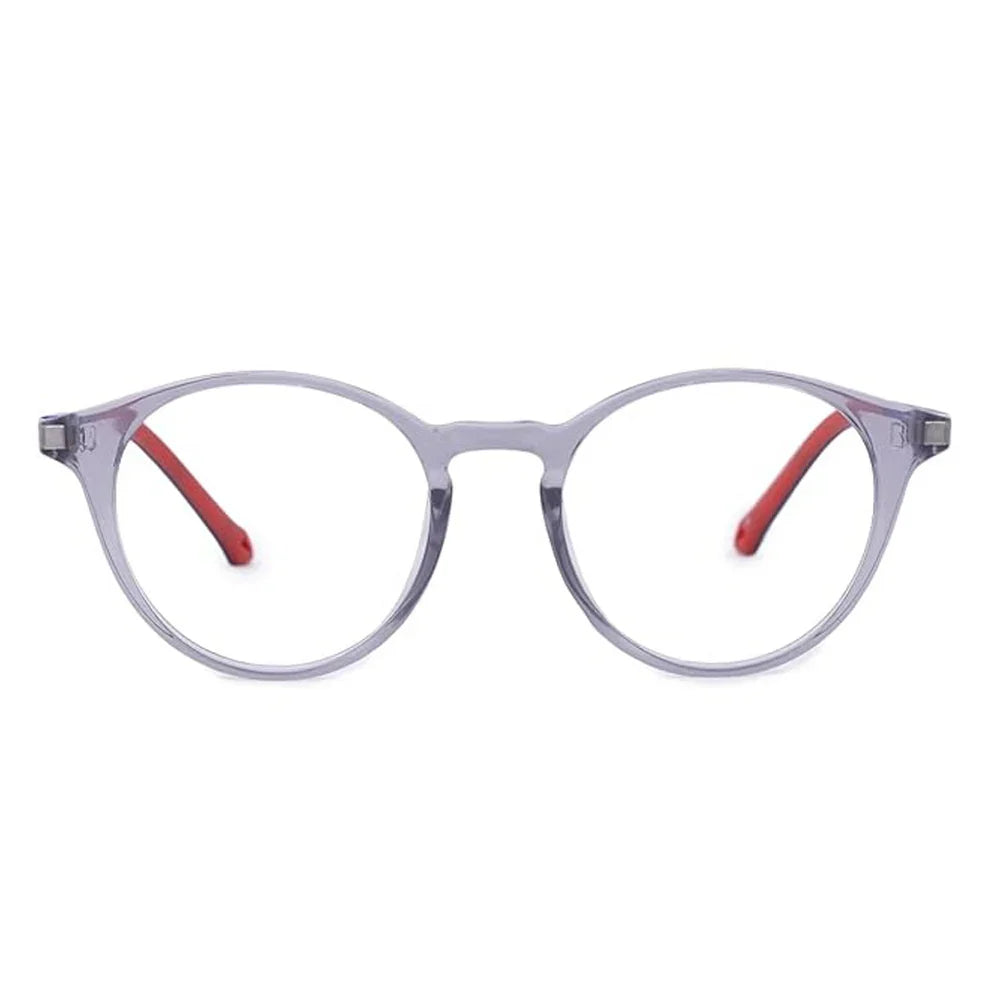 Crystal Purple Full Rim Round Clip On Eyeglasses