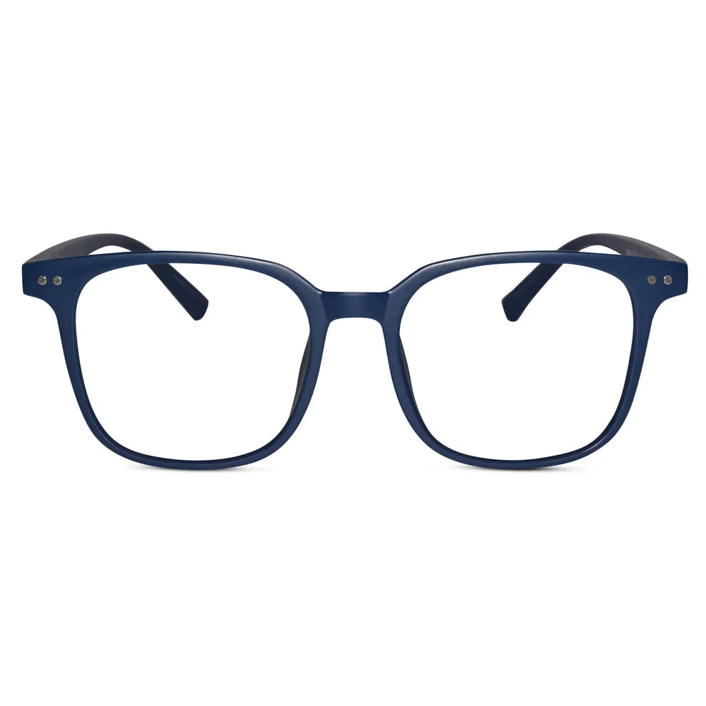 Matt Blue Square Eyeglasses For Men & Women