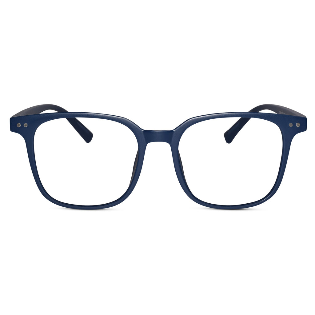 Matt Blue Square Eyeglasses For Men & Women
