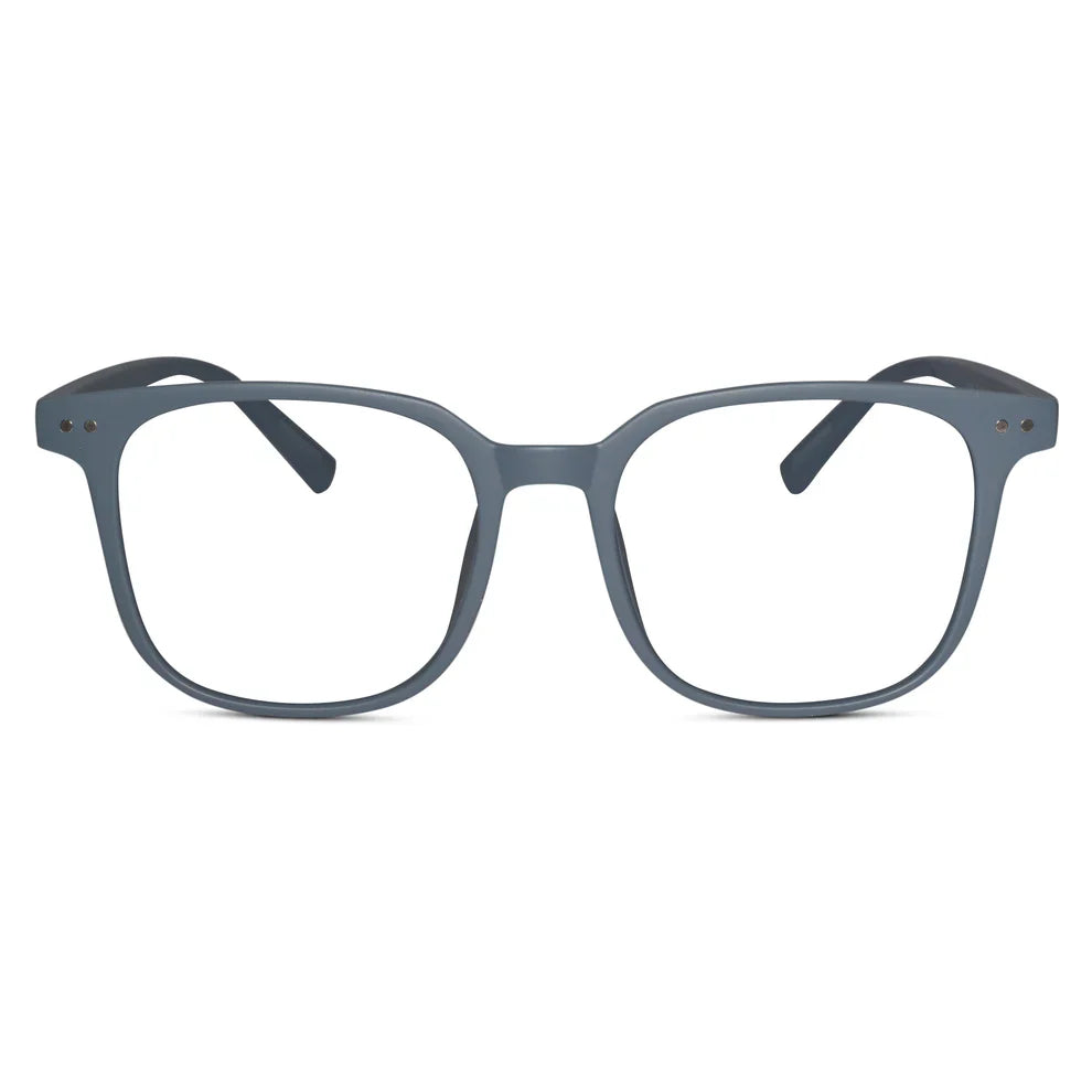 Matt Blue Square Eyeglasses For Men & Women