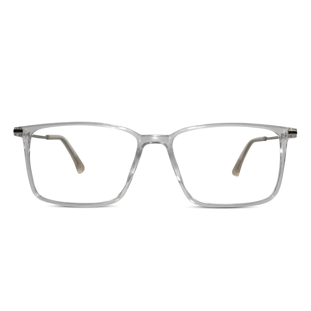 Transparent Rectangular Power Eyeglasses For Men & Women