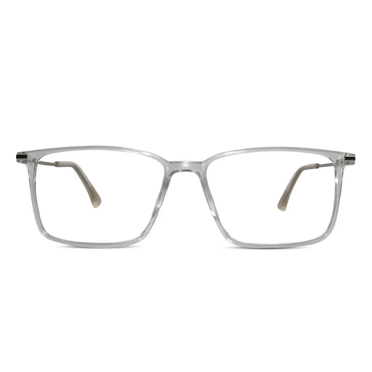 Transparent Rectangular Power Eyeglasses For Men & Women