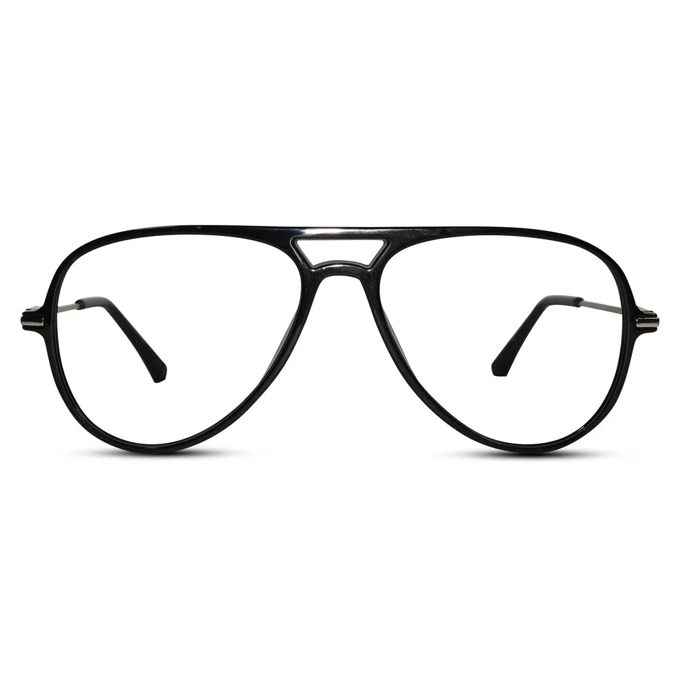 Black Aviator Power Eyeglasses For Men & Women