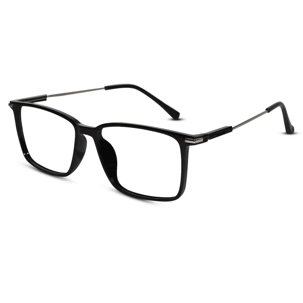 Black Rectangular Power Eyeglasses For Men & Women