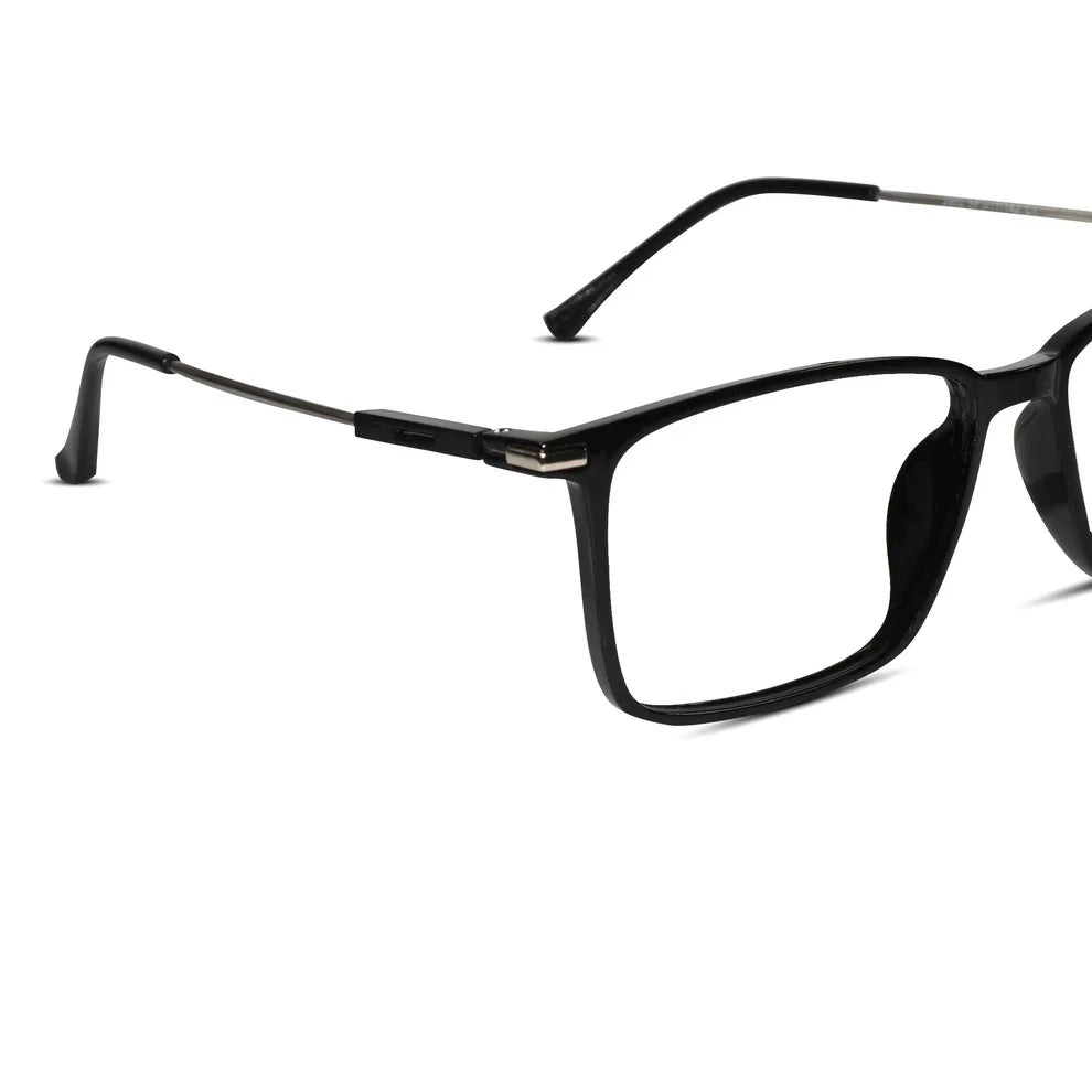 Black Rectangular Power Eyeglasses For Men & Women