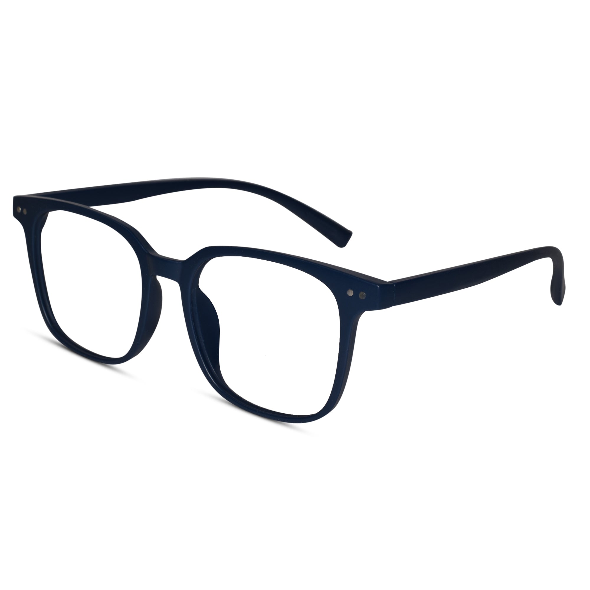 Matt Blue Square Eyeglasses For Men & Women