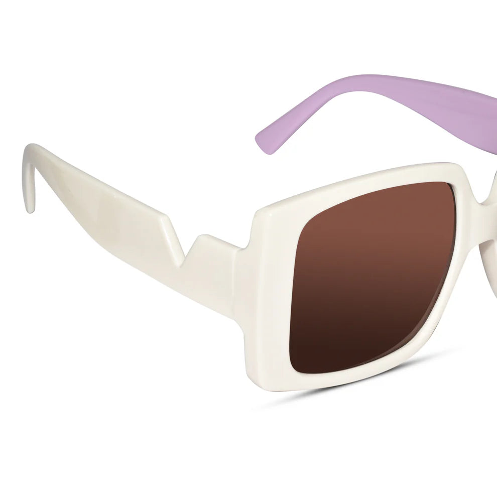 Oversize Square Dual Tone White Sunglasses