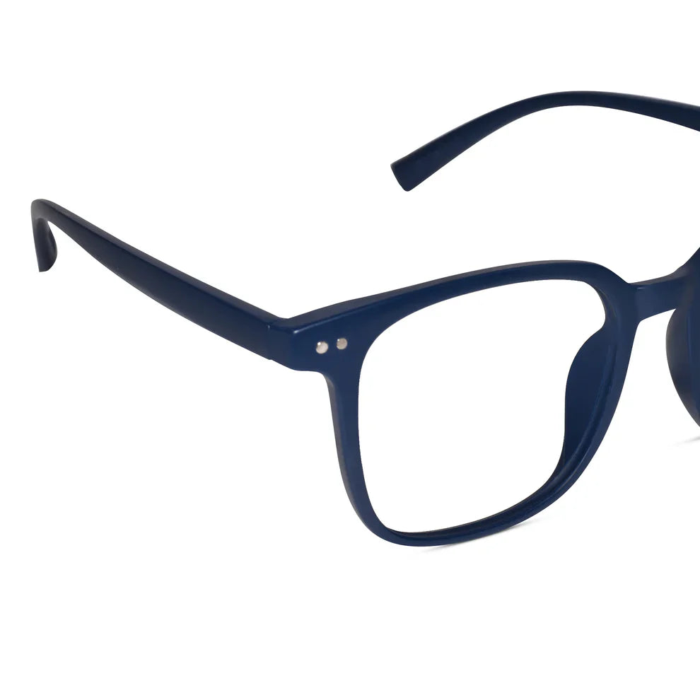 Matt Blue Square Eyeglasses For Men & Women
