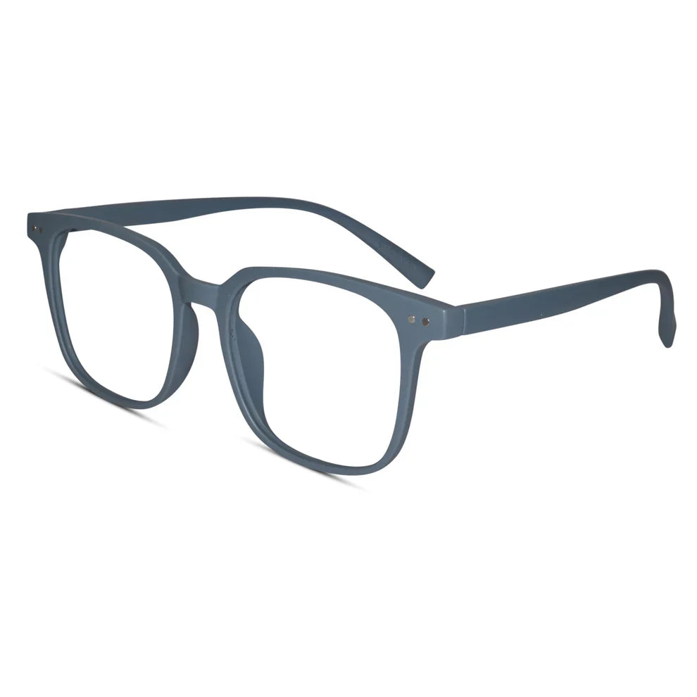 Matt Blue Square Eyeglasses For Men & Women