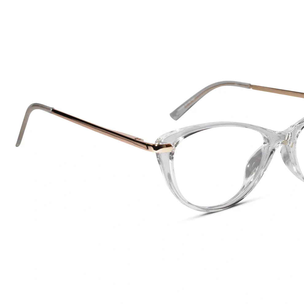 Transparent  Cateye Eyeglasses with golden Temples for women
