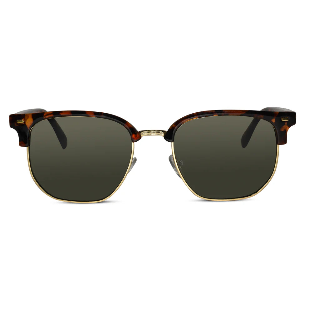 Vintage Animal Print Clubmaster Sunglasses