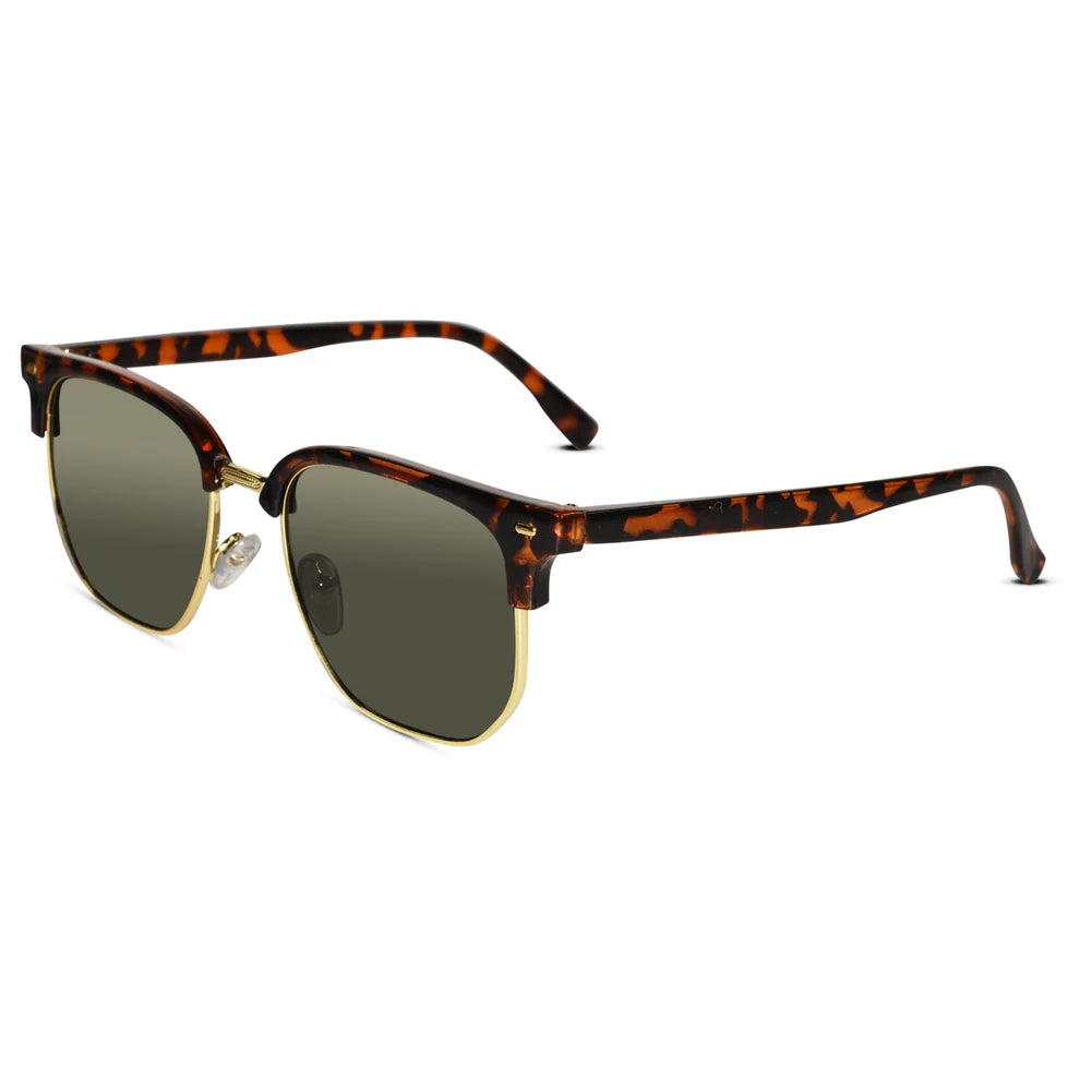 Vintage Animal Print Clubmaster Sunglasses