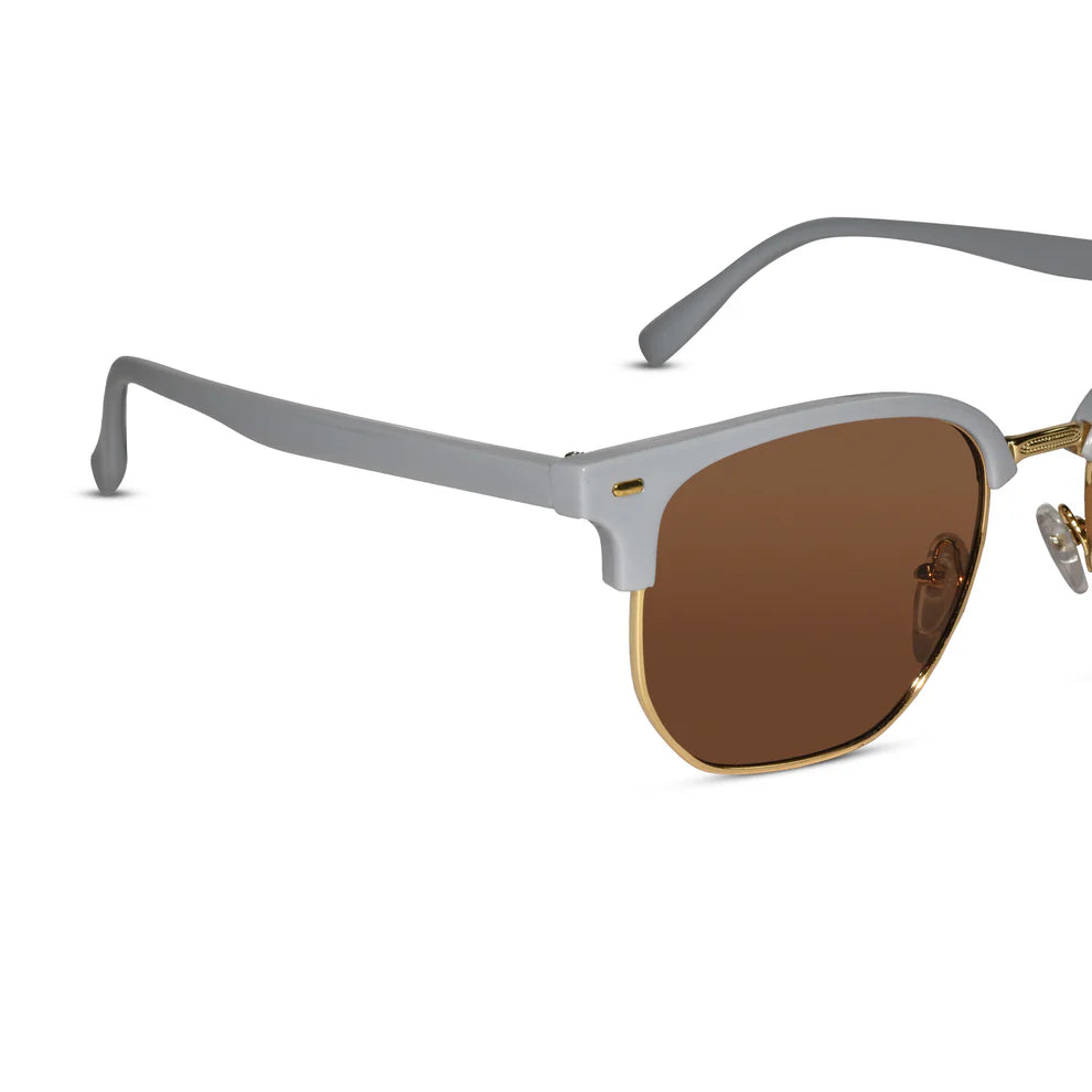 Gold Purple Rimless Aviator Sunglasses (Copy)White Rectangular Sunglasses For Men & Women