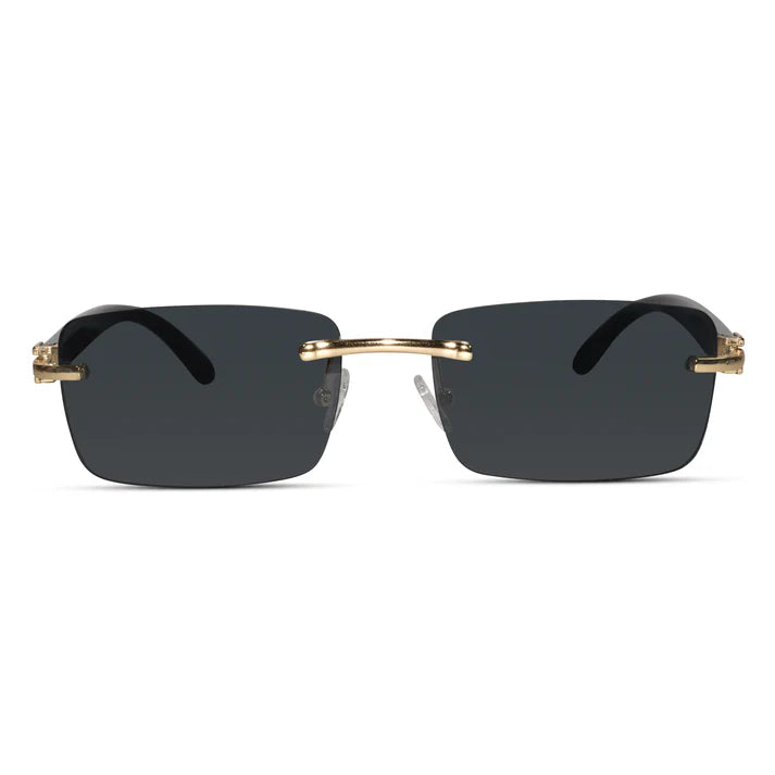Designer blue Black Rectangular Rimless Sunglasses