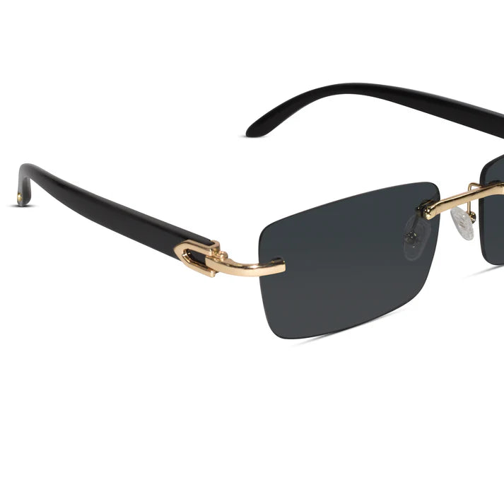 Designer blue Black Rectangular Rimless Sunglasses
