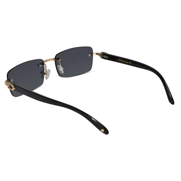 Designer blue Black Rectangular Rimless Sunglasses