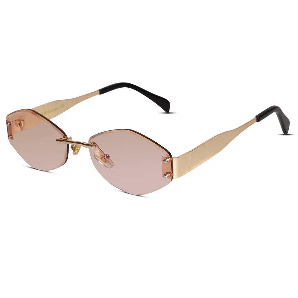 Hexa Gold  Rimless Sunglasses