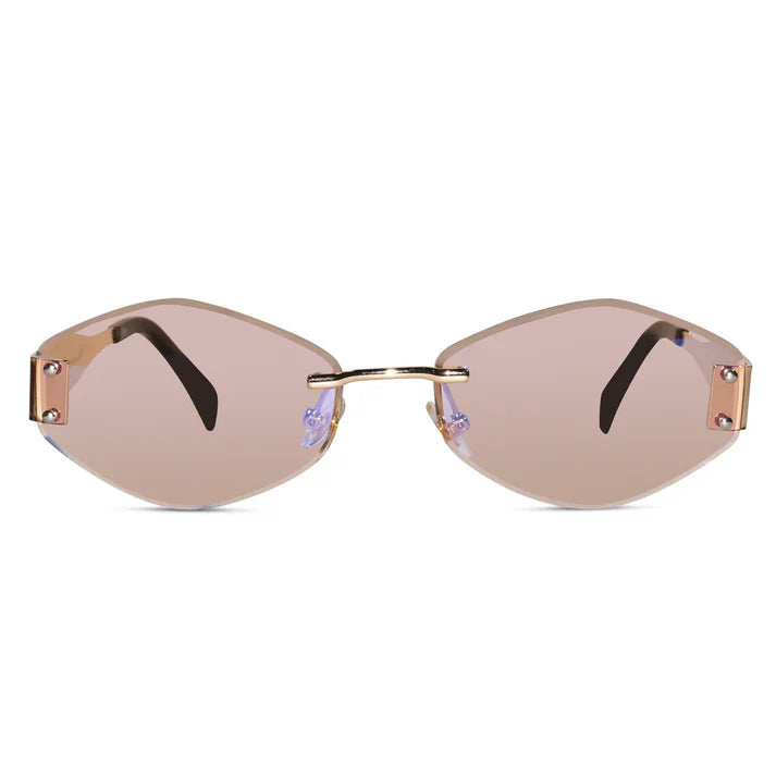 Hexa Gold  Rimless Sunglasses