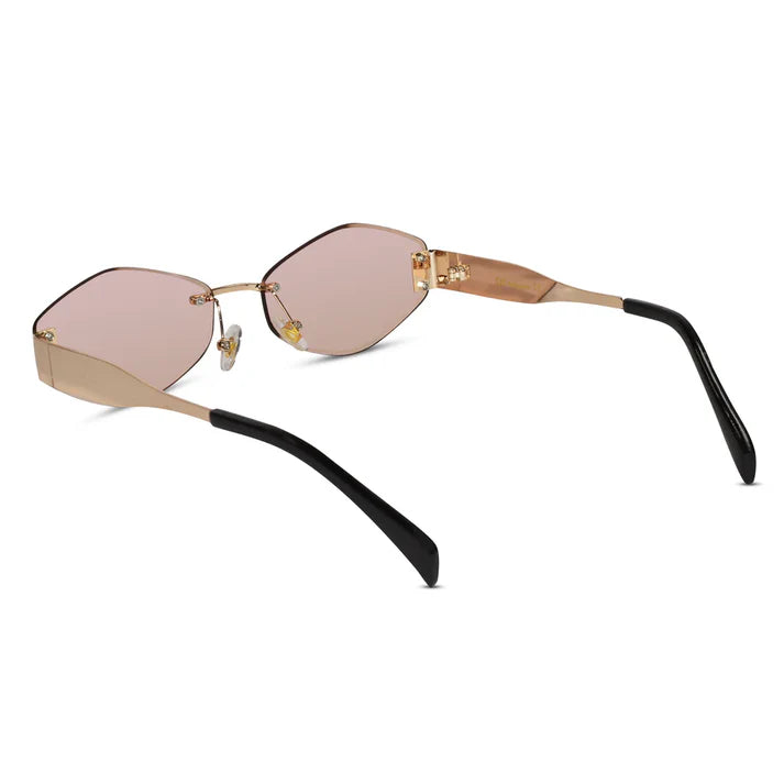 Hexa Gold  Rimless Sunglasses