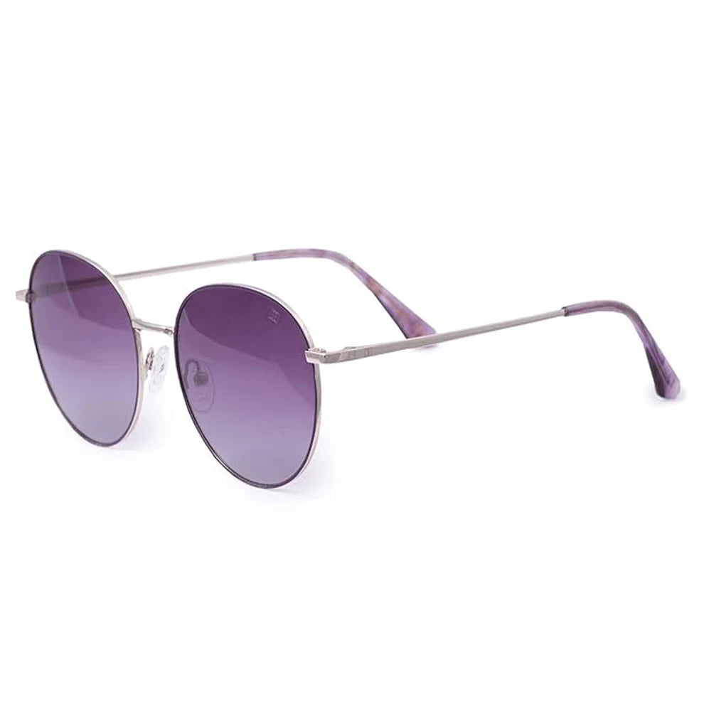Vintage Round Purple Silver Polarised Sunglasses