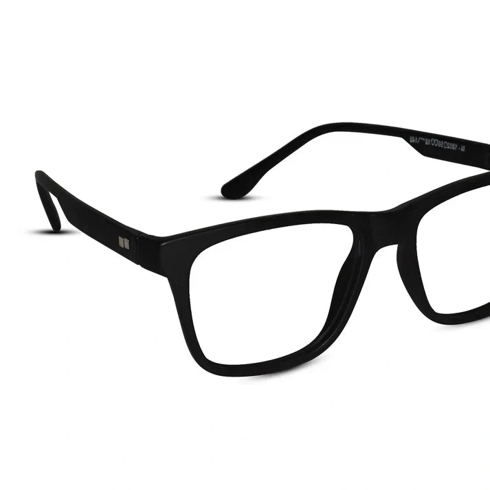 Matt Black Power Eyeglasses & Computer Glasses For Men & Women