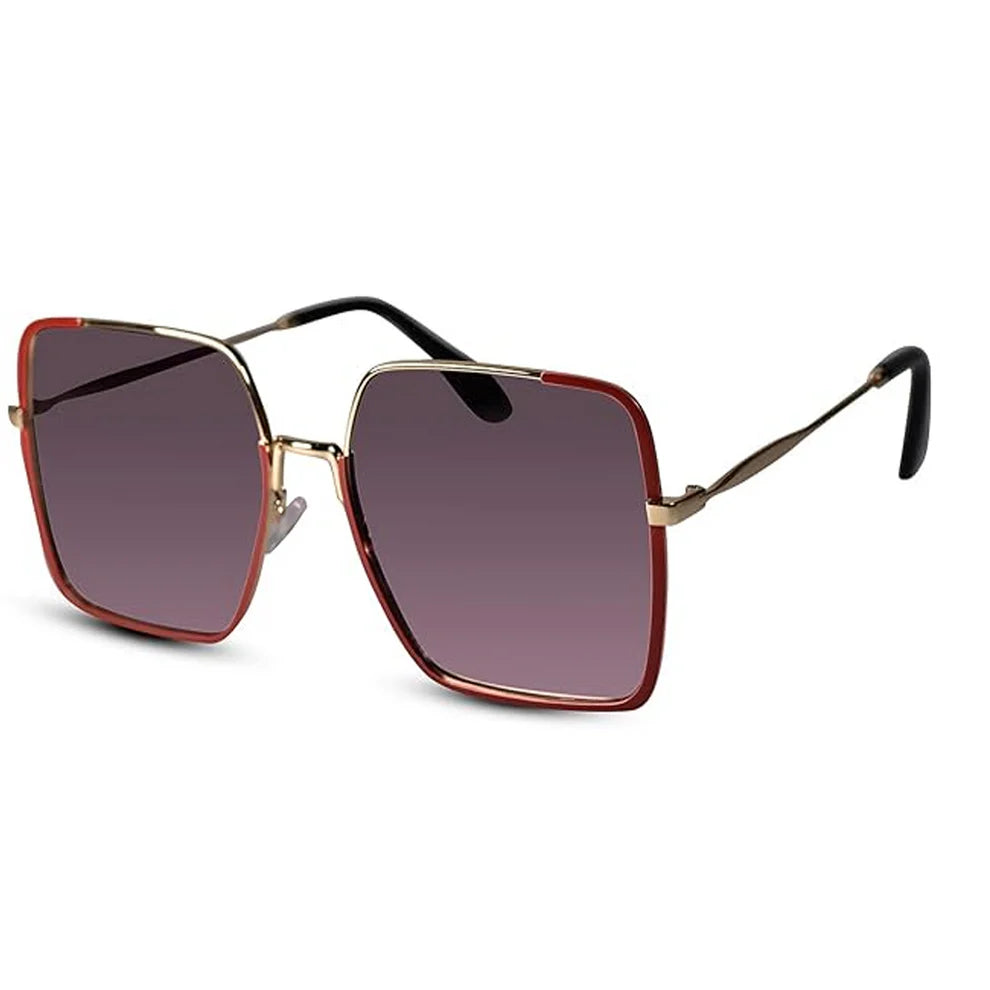 Dual Tone Oversize Red Sunglasses