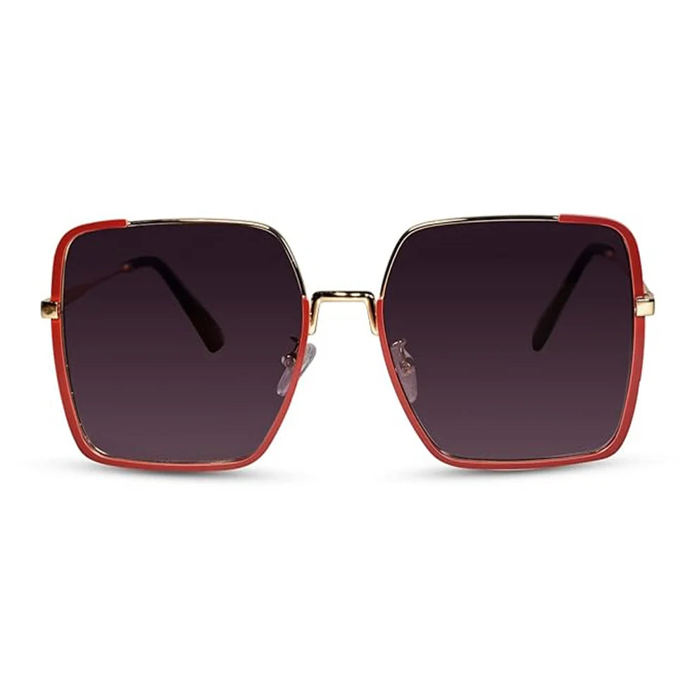 Dual Tone Oversize Red Sunglasses