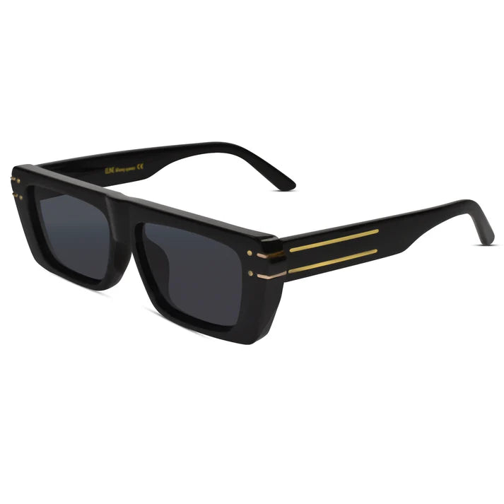 Sleek Black Rectangular Sunglasses