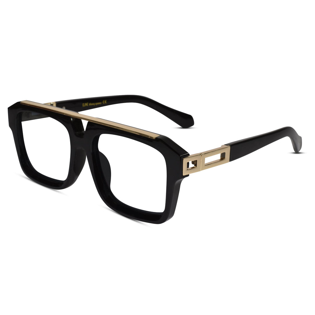 URBAN Black & Golden Rectangulare Eyeglasses