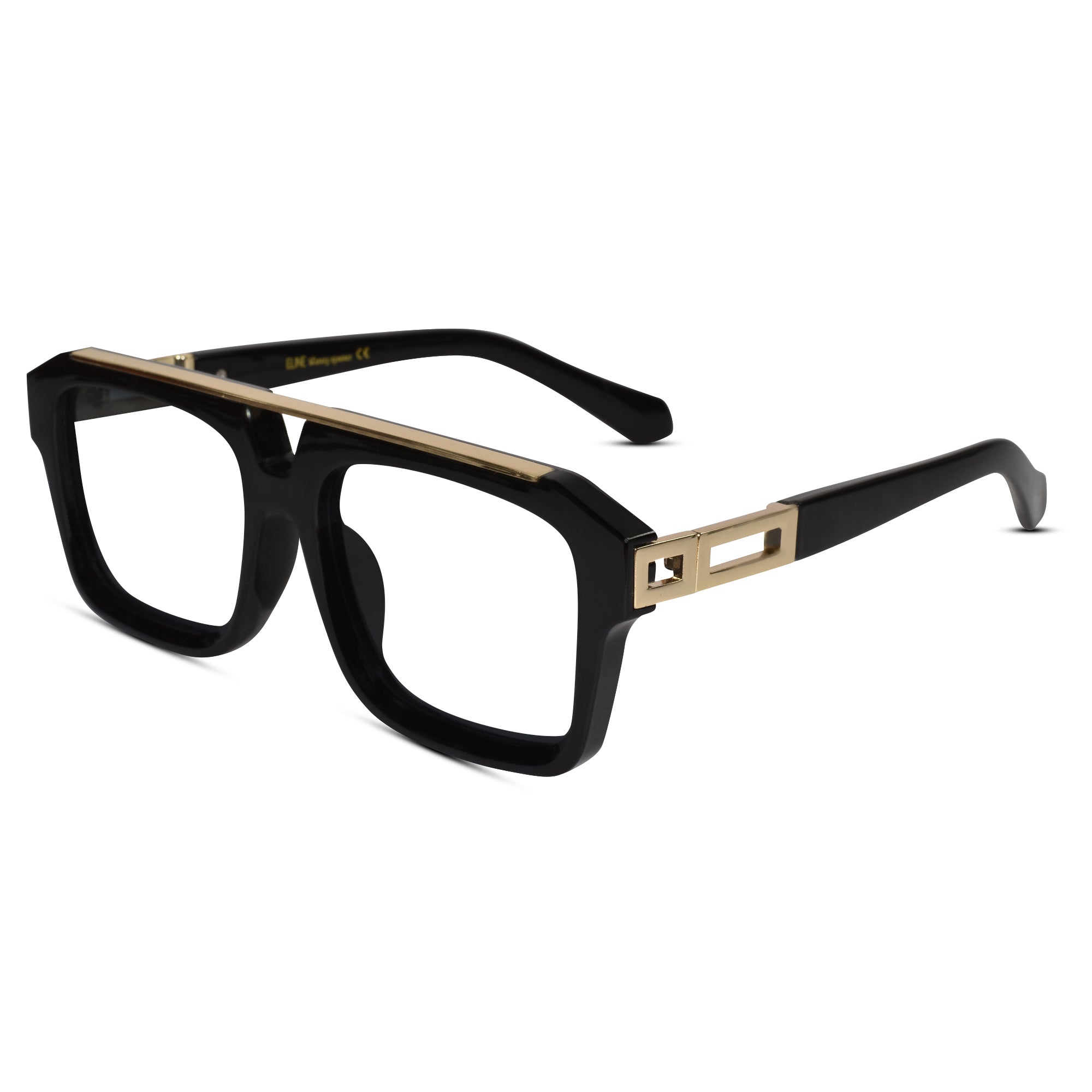 URBAN Black & Golden Rectangulare Eyeglasses