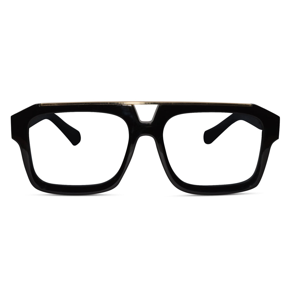 URBAN Black & Golden Rectangulare Eyeglasses