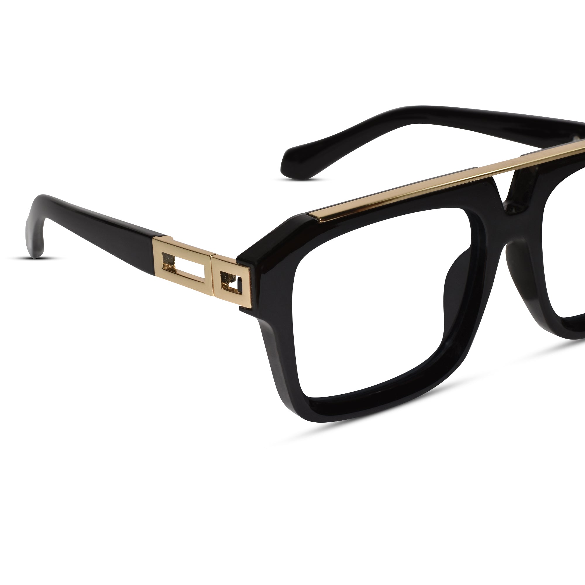 URBAN Black & Golden Rectangulare Eyeglasses