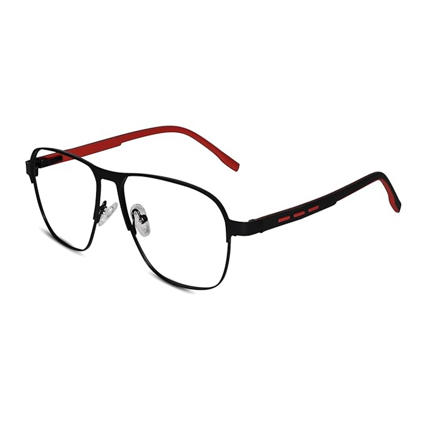 Black-Red Rectangular Marcel Bi-Focal Reading Glasses For Men