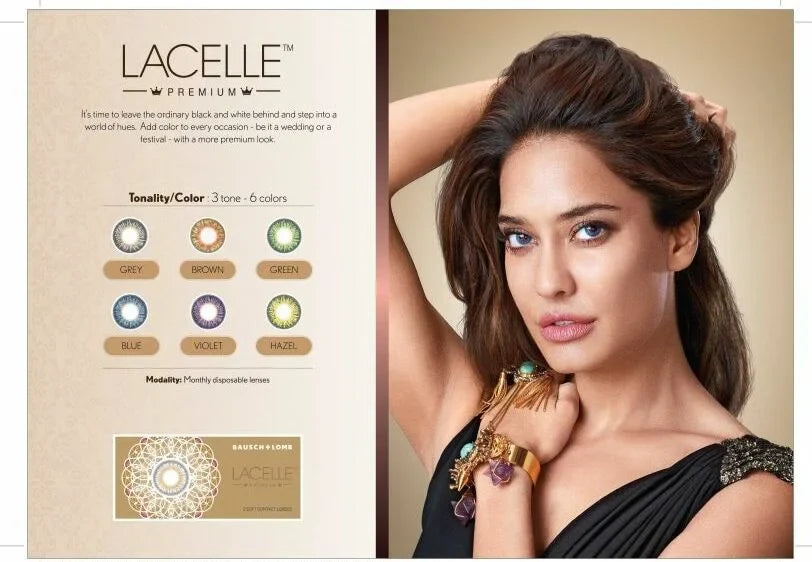 Bausch Lomb Lacelle Pemium HAZEL Color Contact Lens 1 Lens Box