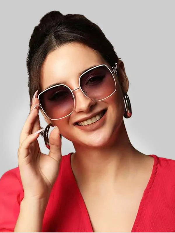 Designer Oversize White Square Sunglasses